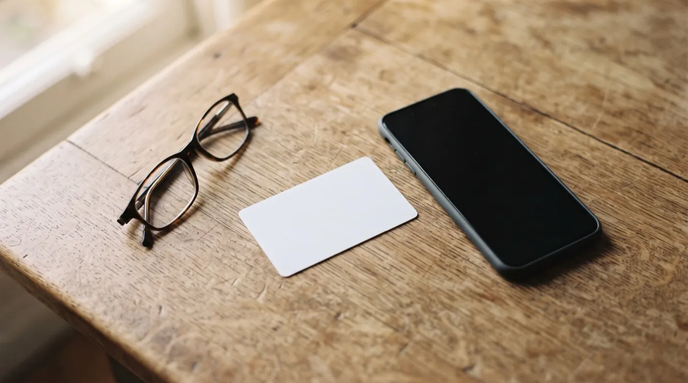 Tessera sanitaria generica e uno smartphone appoggiati su un tavolo, senza dati leggibili.